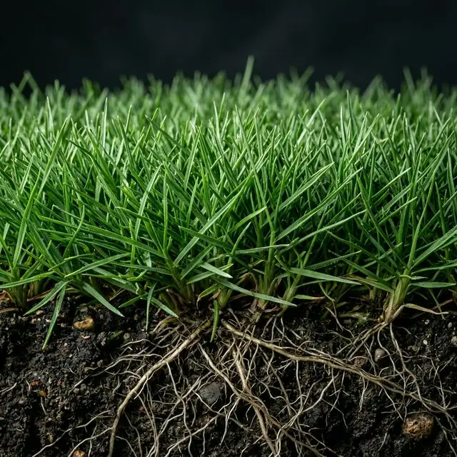 Grama Esmeralda: folhas finas e raízes profundas